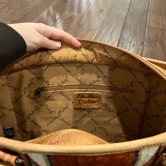 American Darling Briefcase Tote Saddle Blanket Leather Purse - Picture 10 of 11